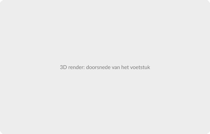 3D render: doorsnede van het voetstuk 3D render: doorsnede van het voetstuk